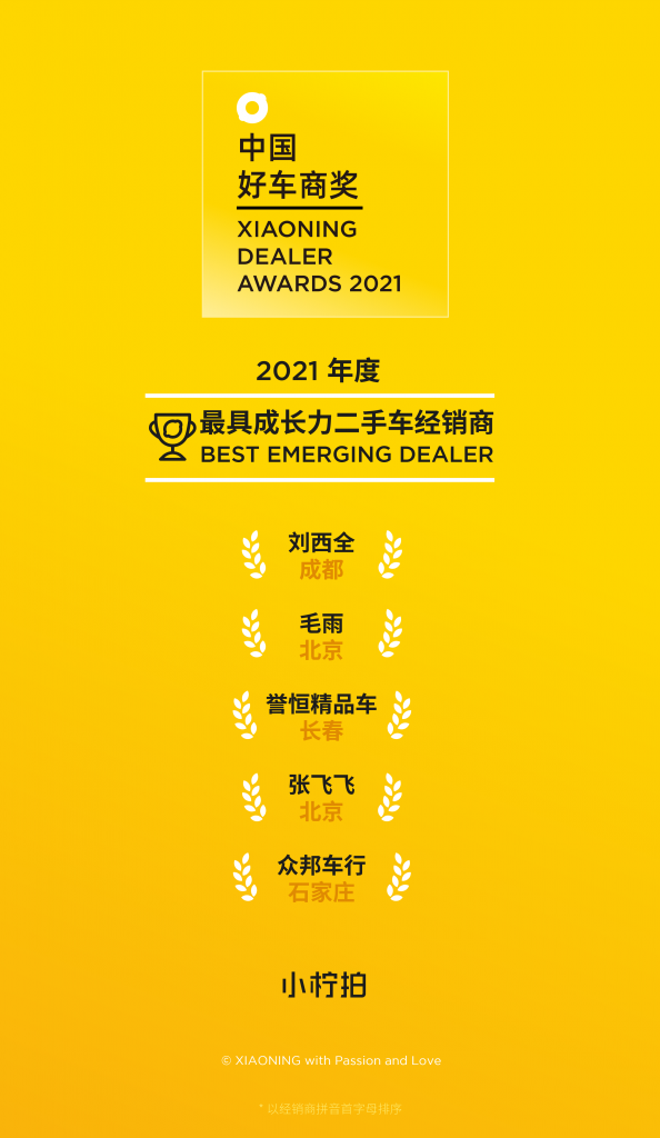 中国好车商奖2021年度获奖名单